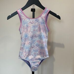 Cat & Jack Pink and Blue leopard print Kids gymnastics Bodysuit